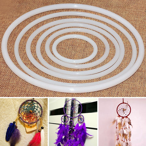 Hoop Dreamcatcher Ring Large DIY Accessories Crafts Round Plastic White Durable