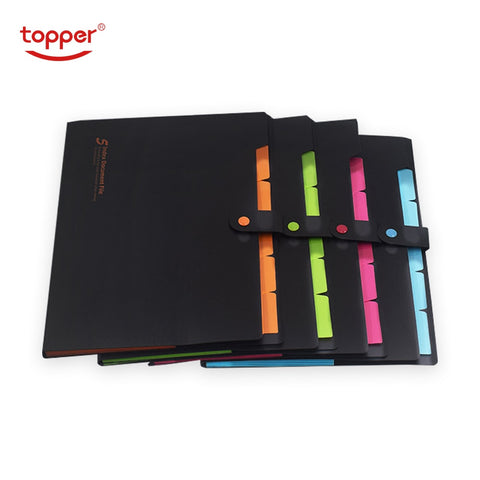 6 pckets PP folder Elastic Closure Folder Expanding wallet  Simple Style File Folder Office Shool filing products A4 file bag