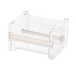 Portable Transparent Adhesive Tape Dispenser Cutter Desk Washi Tape Holder Storage Box Organizer Office School Stationery Supply