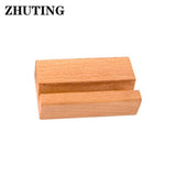 Black Walnut Beech Wood Business Card Holder Office Desk Wooden Photo Stand Name Memo Clips Organizer Storage Dinner Party Decor