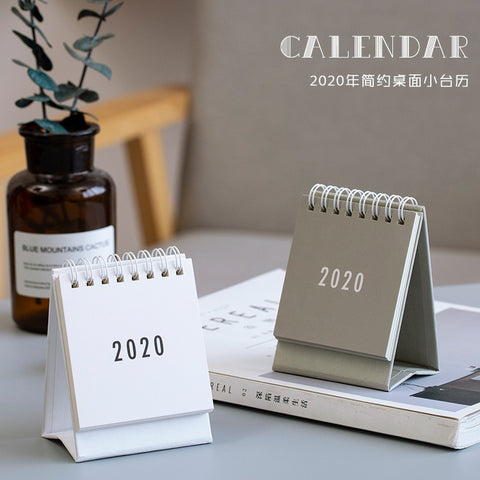 2020 Delicate Simple Desk Calendar Refreshing Mini Desktop Note Coil Calendar Book School Office Supplies