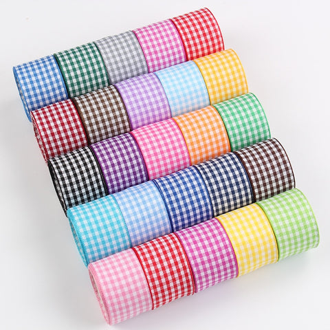 10y/lot 6mm/10mm/15mm/25mm/38mm Scottish Grid checked ribbons for DIY crafts Home Decoration Gift Wrapping Christmas accessory