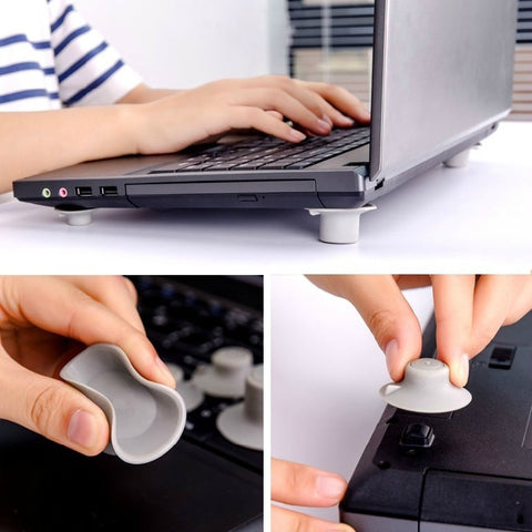 4pcs/set Portable Laptop Stand cooling pad anti-slip pad Laptop cooling air exhaust base bracket desk organizer office supplies