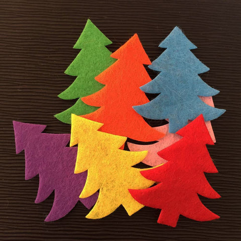 Mix 50pcs 32mm*37mm Padded Christmas Tree Appliques Scrapbooking Craft Making DIY Crafts Supplies A72A