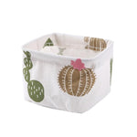 1PC Simple Cute Cactus Fabric Desktop Storage Stationery Holder Box Office Supplies