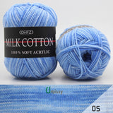 1pc Melange Yarn Ring Worsted Blended Knitting Yarn for Knitting Colorful Fine Dye 50g/pc