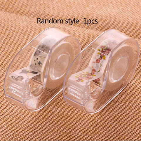 Fashion Transparent Tape Cutter Plastic Washi Paper Tape Shears Tapes Special Cutter Holder School Office Supplies