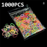 1000pcs Mixed Colors Rubber Bands Small Circle Strong Elastic Rubber Band Girls Hair Rope Stationery Holder Band Office Supplies