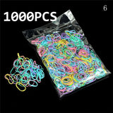 1000pcs Mixed Colors Rubber Bands Small Circle Strong Elastic Rubber Band Girls Hair Rope Stationery Holder Band Office Supplies