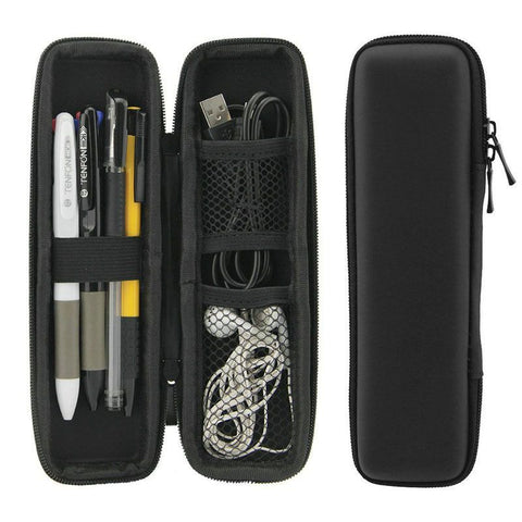 New Multi-Function Plastic Pen Stationery Office Student Pencil Case Headset Grid Storage Box Pencil Zipper Box School Supplies