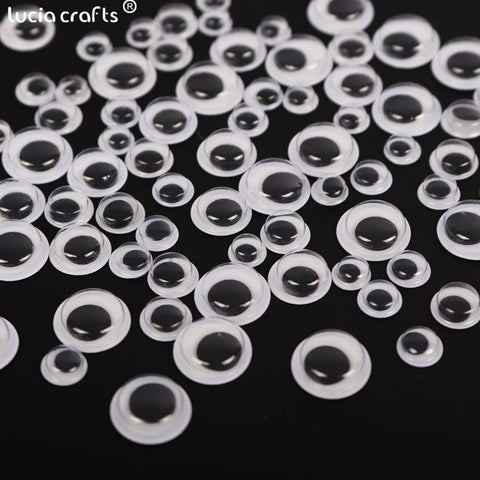 100pcs 5mm/6mm/7mm Self-adhesive Googly Eyes Eyeballs Stickers DIY Stuffed Toys Dolls Crafts Scrapbooking Accessories K0815