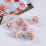 50Pcs Lace Gauze Mesh Elastic Flower Balls DIY Craft Supplie Wedding Party Decor Yarn Balls Headwear Ornaments Soft Pompones