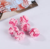 50Pcs Lace Gauze Mesh Elastic Flower Balls DIY Craft Supplie Wedding Party Decor Yarn Balls Headwear Ornaments Soft Pompones