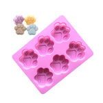 6 Cavity Silicone Dog Footprints Chocolate Mould Cupcake Topper Fondant Cake Mold for Cake Decoration Soap Candle Making Craft