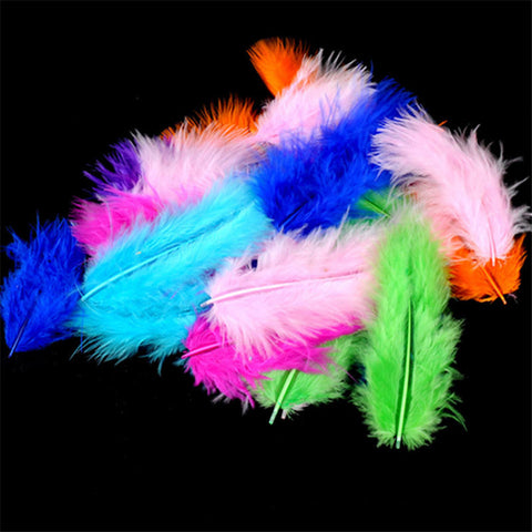 100PCs 7-10 cm Multicolor Feathers Puffy Wedding Dress DIY Dreamcatcher Christmas Gift Box Filler Decoration Craft Accessories