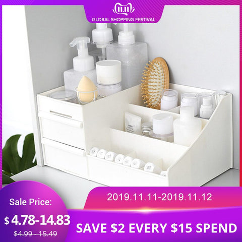 Large Capacity Cosmetic Storage Box Drawer Makeup Organizer Dressing Table Skin Care Rack House Container Mobile Phone Sundries