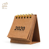 2020 Kraft Paper Coil Calendar DIY Mini Desk Calendars Daily Schedule Planner 2019.09-2020.12 Office Decoration Calendar