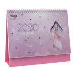 2020 Year Cherry Blossom 12 Constellation Desktop Table Calendar DIY Daily Schedule School Office Supplies C26