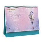 2020 Year Cherry Blossom 12 Constellation Desktop Table Calendar DIY Daily Schedule School Office Supplies C26