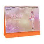 2020 Year Cherry Blossom 12 Constellation Desktop Table Calendar DIY Daily Schedule School Office Supplies C26