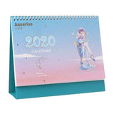 2020 Year Cherry Blossom 12 Constellation Desktop Table Calendar DIY Daily Schedule School Office Supplies C26