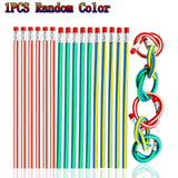 5pcs/lot Colorful Magic Bendy Flexible Soft Pencil with Eraser Pencils Curved Toy Pen Small Gift High Striped Soft Pencil