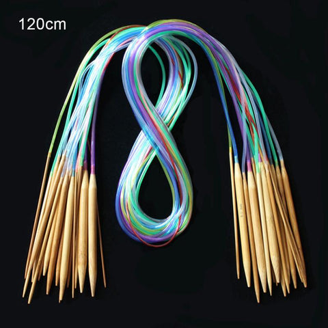 Color Knitting Tube 18 Models / Set of Bamboo Round Crochet Needle 40cm 60cm 80cm 100cm 120cm Length