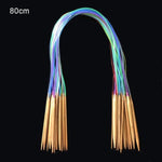 Color Knitting Tube 18 Models / Set of Bamboo Round Crochet Needle 40cm 60cm 80cm 100cm 120cm Length