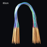 Color Knitting Tube 18 Models / Set of Bamboo Round Crochet Needle 40cm 60cm 80cm 100cm 120cm Length