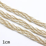 0.7cm/0.8cm/1cm Natural Jute Twine Rope Burlap Ribbon DIY Craft Vintage Wedding Party Decor 2y/lot( without scroll) V0807
