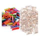 100 pcs Small Size 25mm Mini  Wooden Clips For Photo Clips Clothespin Craft Decoration Clips   V1745