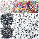 100 pcs/Lot Round Square Acrylic Digital Loose Spacer Alphabet Letter Beads DIY Craft Supplies for Jewelry Making Acceassoies