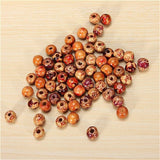 100pcs/Set Wood Painting Beads DIY Arts And Crafts Supplies Material DIY Necklace Wrist Wooden Painted Bead