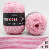 23Colors 50g Double Knitting Crochet Milk Soft Baby Cotton Wool Yarn Hand Knitted Yarn DIY Craft Knit Sweater Scarf Hat