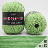 23Colors 50g Double Knitting Crochet Milk Soft Baby Cotton Wool Yarn Hand Knitted Yarn DIY Craft Knit Sweater Scarf Hat