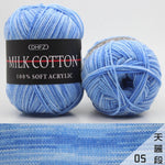 23Colors 50g Double Knitting Crochet Milk Soft Baby Cotton Wool Yarn Hand Knitted Yarn DIY Craft Knit Sweater Scarf Hat