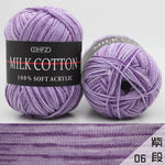 23Colors 50g Double Knitting Crochet Milk Soft Baby Cotton Wool Yarn Hand Knitted Yarn DIY Craft Knit Sweater Scarf Hat