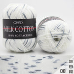 23Colors 50g Double Knitting Crochet Milk Soft Baby Cotton Wool Yarn Hand Knitted Yarn DIY Craft Knit Sweater Scarf Hat