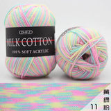 23Colors 50g Double Knitting Crochet Milk Soft Baby Cotton Wool Yarn Hand Knitted Yarn DIY Craft Knit Sweater Scarf Hat