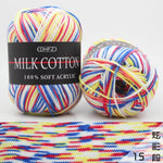 23Colors 50g Double Knitting Crochet Milk Soft Baby Cotton Wool Yarn Hand Knitted Yarn DIY Craft Knit Sweater Scarf Hat