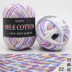 23Colors 50g Double Knitting Crochet Milk Soft Baby Cotton Wool Yarn Hand Knitted Yarn DIY Craft Knit Sweater Scarf Hat