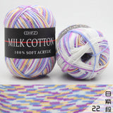 23Colors 50g Double Knitting Crochet Milk Soft Baby Cotton Wool Yarn Hand Knitted Yarn DIY Craft Knit Sweater Scarf Hat