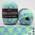 23Colors 50g Double Knitting Crochet Milk Soft Baby Cotton Wool Yarn Hand Knitted Yarn DIY Craft Knit Sweater Scarf Hat