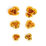 100PCS 4/5/6mm 3D Mini Artificial Aluminum Rose Flowers Head For Wedding Decoration Art Craft DIY Party Home Decorative Supplies