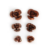 100PCS 4/5/6mm 3D Mini Artificial Aluminum Rose Flowers Head For Wedding Decoration Art Craft DIY Party Home Decorative Supplies