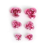 100PCS 4/5/6mm 3D Mini Artificial Aluminum Rose Flowers Head For Wedding Decoration Art Craft DIY Party Home Decorative Supplies