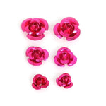 100PCS 4/5/6mm 3D Mini Artificial Aluminum Rose Flowers Head For Wedding Decoration Art Craft DIY Party Home Decorative Supplies