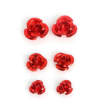 100PCS 4/5/6mm 3D Mini Artificial Aluminum Rose Flowers Head For Wedding Decoration Art Craft DIY Party Home Decorative Supplies