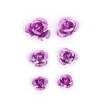 100PCS 4/5/6mm 3D Mini Artificial Aluminum Rose Flowers Head For Wedding Decoration Art Craft DIY Party Home Decorative Supplies