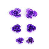 100PCS 4/5/6mm 3D Mini Artificial Aluminum Rose Flowers Head For Wedding Decoration Art Craft DIY Party Home Decorative Supplies